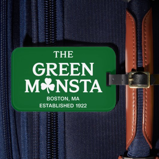 Green Monsta Boston Green Monstah Baseball Geschen Gepäckanhänger (Vorderseite Insitu 4)