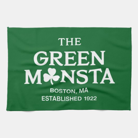 Green Monsta Boston Green Monstah Baseball Geschen Geschirrtuch (Horizontal)