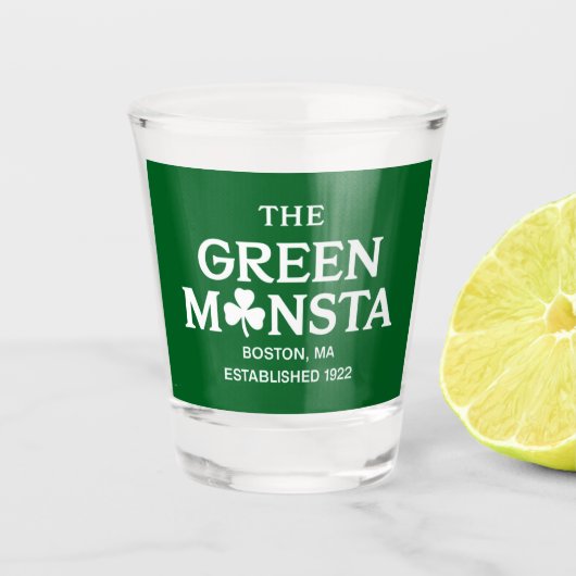 Green Monsta Boston Green Monstah Baseball Geschen Schnapsglas (Vorderseite)