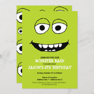 Green Monster Bday Party Monster Thema Einladung
