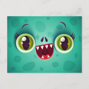 Green Monster Card zu Halloween Postkarte