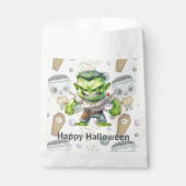 Green Monster Casket Mummy Happy Halloween Geschenktütchen (Vorderseite)