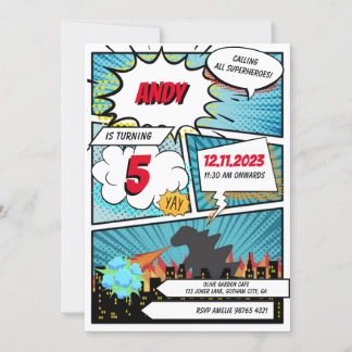 Green Monster Comic Superhero Geburtstagseinladung Einladung