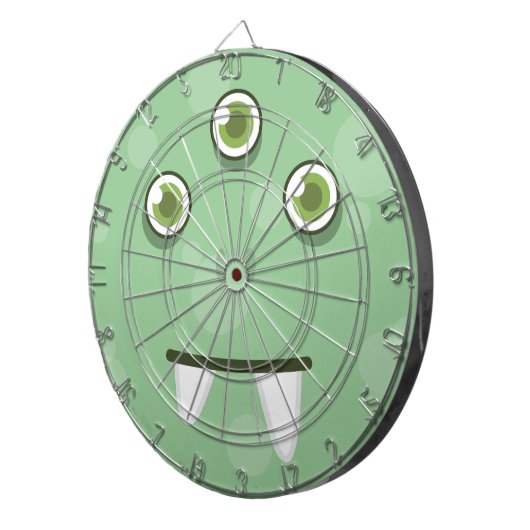 Green Monster Face Dart Board Dartscheibe (Vorderseite rechts)