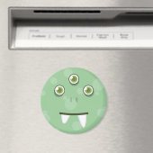 Green Monster Face Magnet (In Situ (Geschirrspüler))