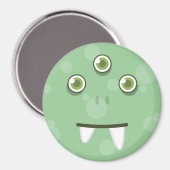 Green Monster Face Magnet (Vorderseite/Rückseite)