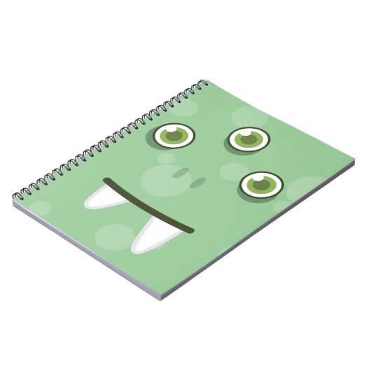Green Monster Face Notebook Notizblock (Linke Seite)
