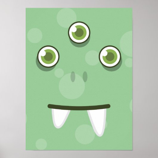 Green Monster Face Poster Print (Vorne)
