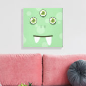 Green Monster Face Wrapped Canvas Leinwanddruck (Insitu (Wohnzimmer))