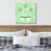 Green Monster Face Wrapped Canvas Leinwanddruck (Insitu (Schlafzimmer))
