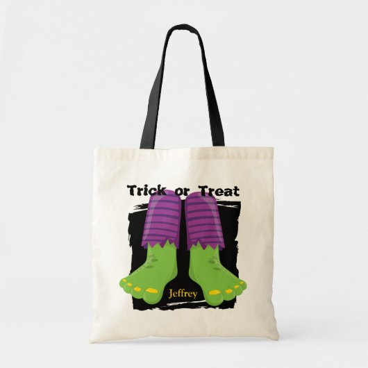 Green Monster Feet Halloween Trick oder Treat Tragetasche (Vorne)
