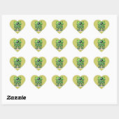 Green Monster Heart Stickers (Blatt)