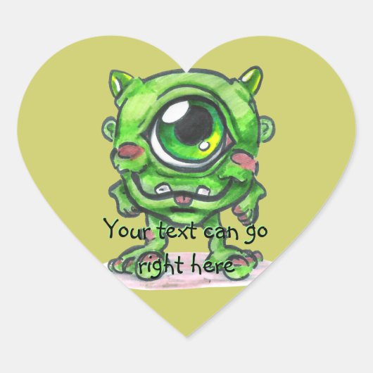 Green Monster Heart Stickers (Vorderseite)