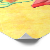 Green Monster Pizza Character animiert Poster (Ecke)