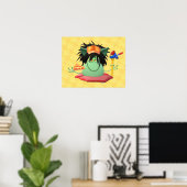 Green Monster Pizza Character animiert Poster (Heimbüro)