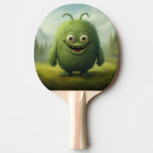 "Green Monster Themed Ping Pong Paddle"