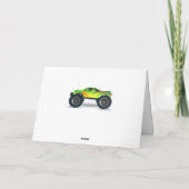 Green Monster Truck Birthday Card Karte (Rückseite)