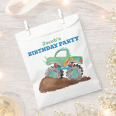 Green Monster Truck Birthday Party Wasserfarbe Geschenktütchen (Ausgeschnitten)