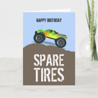 Green Monster Truck Birthday Spare Reifen Geburtst