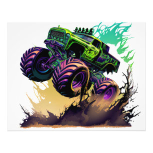 Green Monster Truck Fotodruck