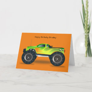 Green Monster Truck Geburtstagskarte Karte