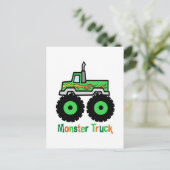 Green Monster Truck Postkarte (Stehend Vorderseite)