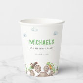 Green Monster Trucks Jam Birthday Pappbecher (Rückseite)