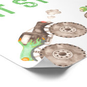Green Monster Trucks Party Food Station Poster (Ecke)