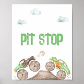 Green Monster Trucks Party Food Station Poster (Vorne)