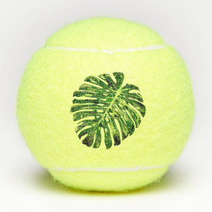 Green Monstera Blätter Tennis Balls Tennisbälle