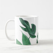 Green Monstera Deliciosa verlasse Design Tasse. Kaffeetasse (Links)