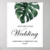 Green Monstera Leaf Begrüßungspposter Poster (Vorne)