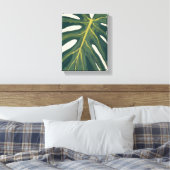 Green Monstera Leaf Botanical Plant Watercolor Leinwanddruck (Insitu (Schlafzimmer))