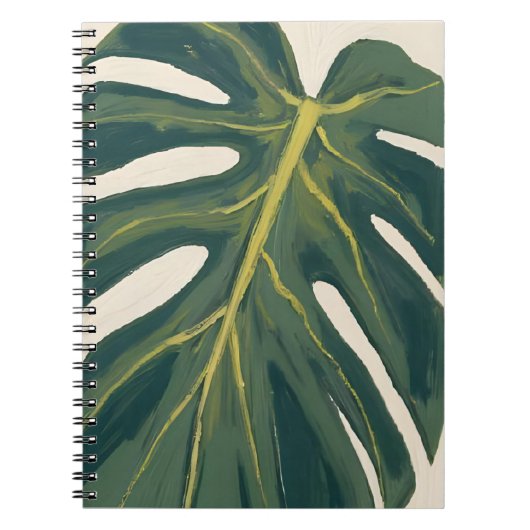 Green Monstera Leaf Botanical Plant Watercolor Notizblock (Vorderseite)