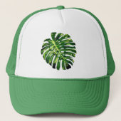 Green Monstera Leaf Hat Truckerkappe (Vorderseite)