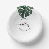Green Monstera Leaf Wedding Empfang Pappteller (Vorderseite)