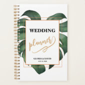 Green Monstera Leaf Wedding Planer (Vorderseite)