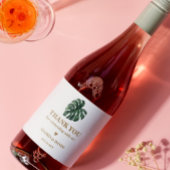 Green Monstera Leaf  Wedding  Schaumweinetikett