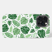 Green Monstera Muster iPhone Hülle (Rückseite (Horizontal))