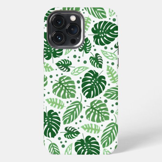 Green Monstera Muster iPhone Hülle (Rückseite)