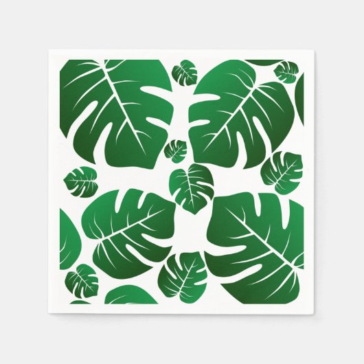 Green Monstera Pflanze Blätter Serviette (Vorderseite)