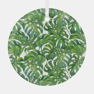 Green Monstera Verlasse tropisch nahtlos Ornament Aus Glas