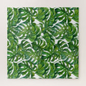 Green Monstera Verlasse tropisch nahtlos Puzzle (Horizontal)