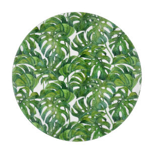 Green Monstera Verlasse tropisch nahtlos Schneidebrett