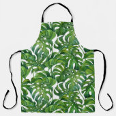 Green Monstera Verlasse tropisch nahtlos Schürze (Vorderseite)