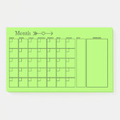 Green Monthly Planer-Kalender Post-it Klebezettel (Vorderseite)