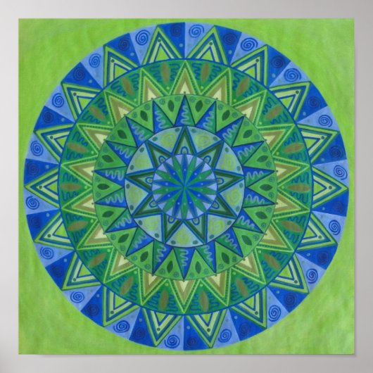 Green Moon Mandala Poster (Vorne)