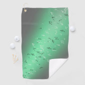 Green Moon Musical Notes Golf Towel Golfhandtuch (Insitu)
