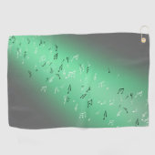 Green Moon Musical Notes Golf Towel Golfhandtuch (Horizontal)