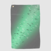 Green Moon Musical Notes Golf Towel Golfhandtuch (Vorderseite)